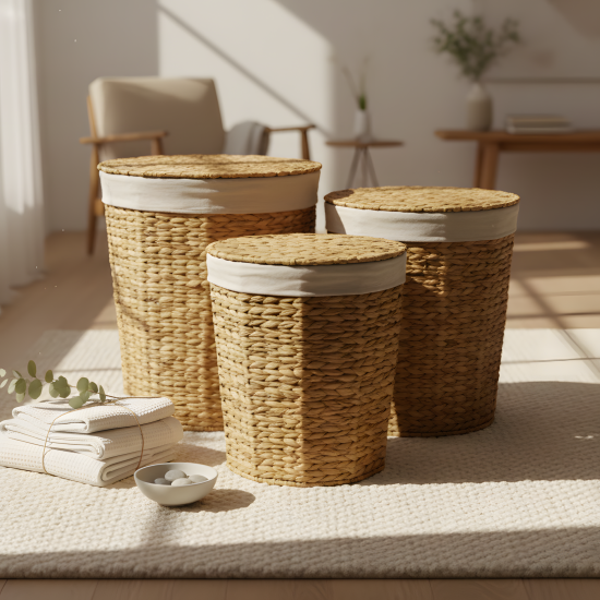 Straw Laundry Basket M